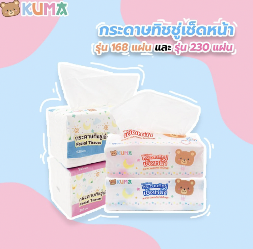 ทิชชู่คุมะ 230 แผ่น (1ลัง 40 ห่อ) KUMA