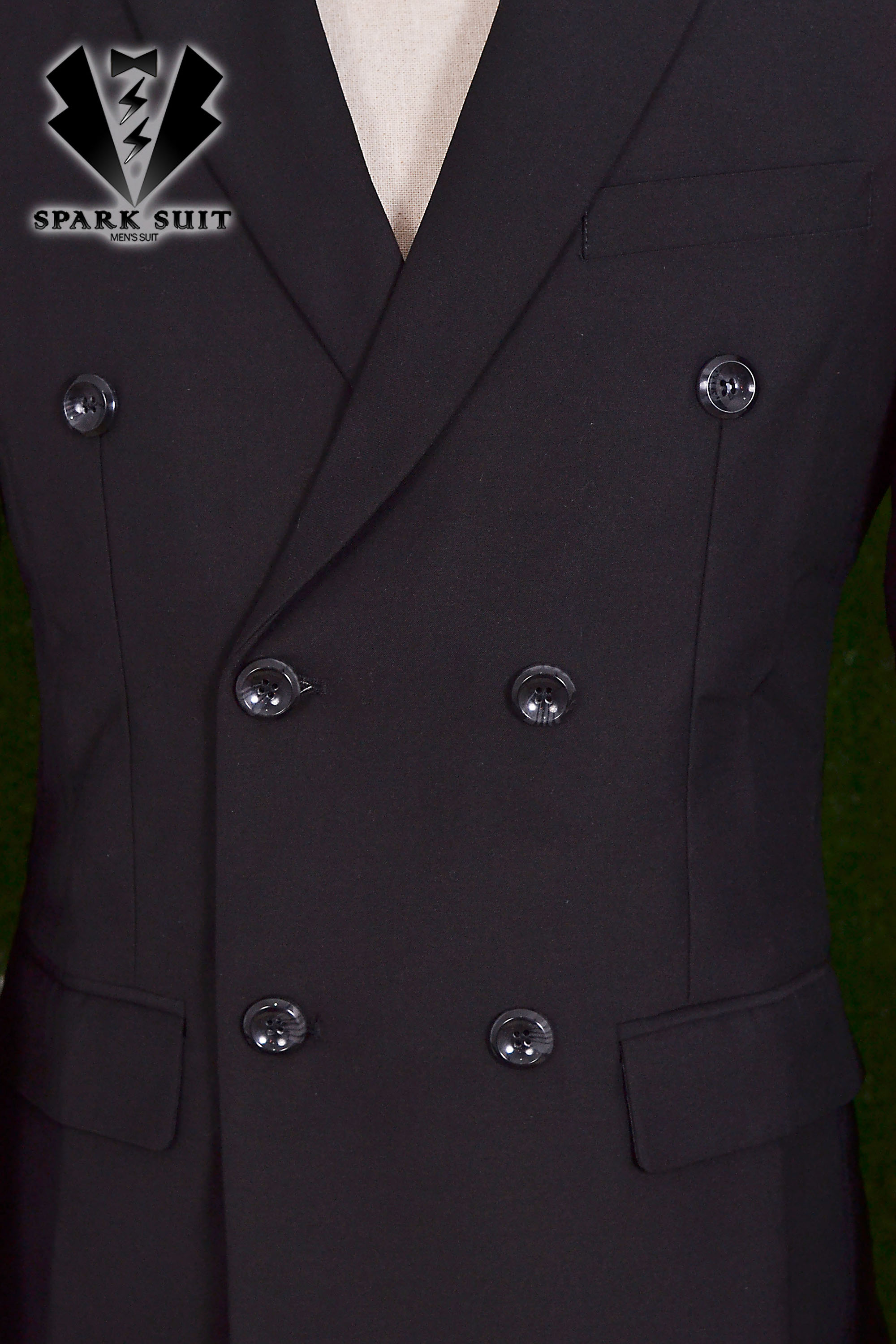 สูท,ชุดสูทเจ้าบ่าว,สูทผู้ชาย สีดำ กระดุม 6 เม็ด พร้อมส่ง S,M,L,XL,2XL