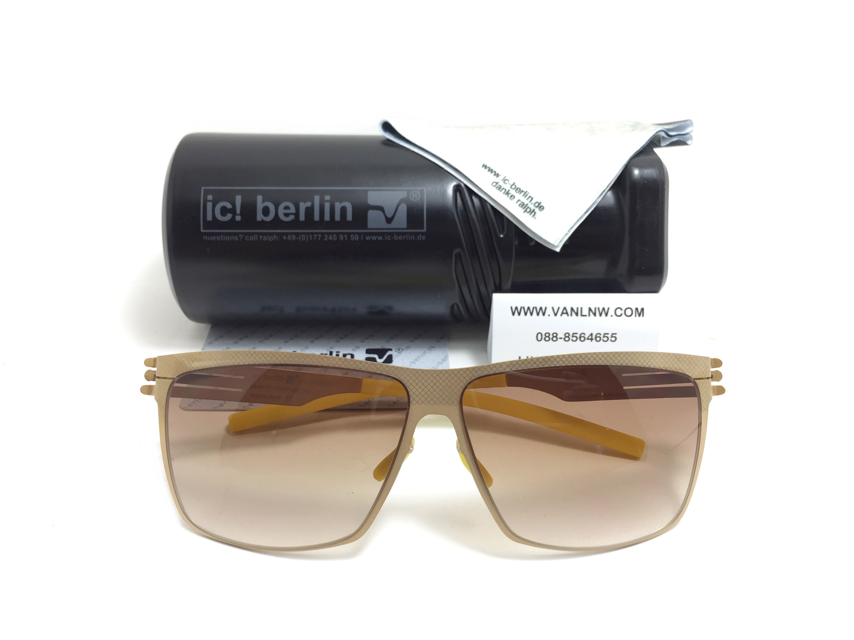 แว่นกันแดด ic berlin model siviob matt gold 62-12 <ทอง>