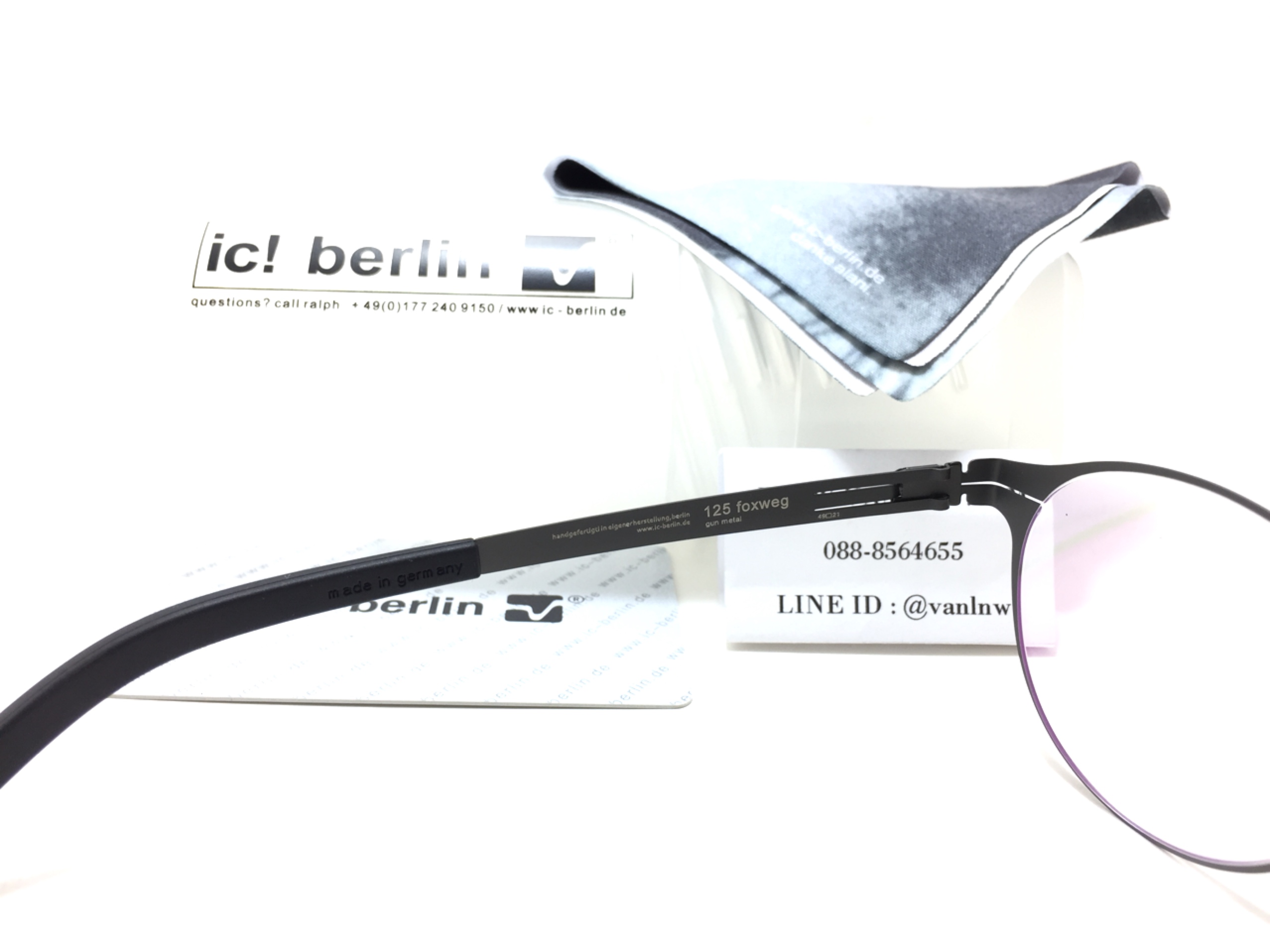 แว่นสายตา ic berlin model 125 foxweg gun metal 49-21 <กันเมทัล>