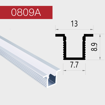 0809A ราง U (ไม่มีสต๊อก สั่งล่วงหน้า 10-15 วัน) ราคาต่อ 1 เส้น ยาว 1 เมตร รางอลูมิเนียม (Aluminium Profile) รางไฟ Aluminium Profile รางอลูมิเนียม ใช้กับไฟเส้น LED รางไฟเส้น rail led track โพรไฟล์