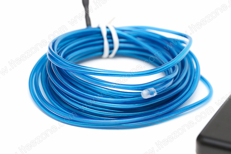 EL Wire 5 เมตร + รางถ่าน AA 2 ก้อน / สีน้ำเงิน
