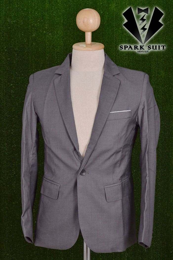 สูท,เสื้อสูท ผ้าคอตตอน เกรดA สีเทา พร้อมส่ง XL