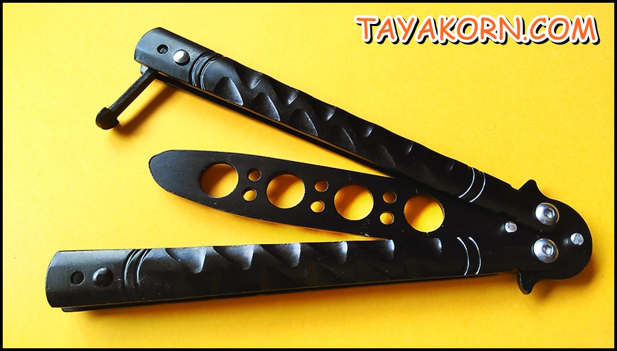 มีดซ้อมควง บาลีซองแบลคธันเดอร์ Black Thunder Balisong trainer Knfie