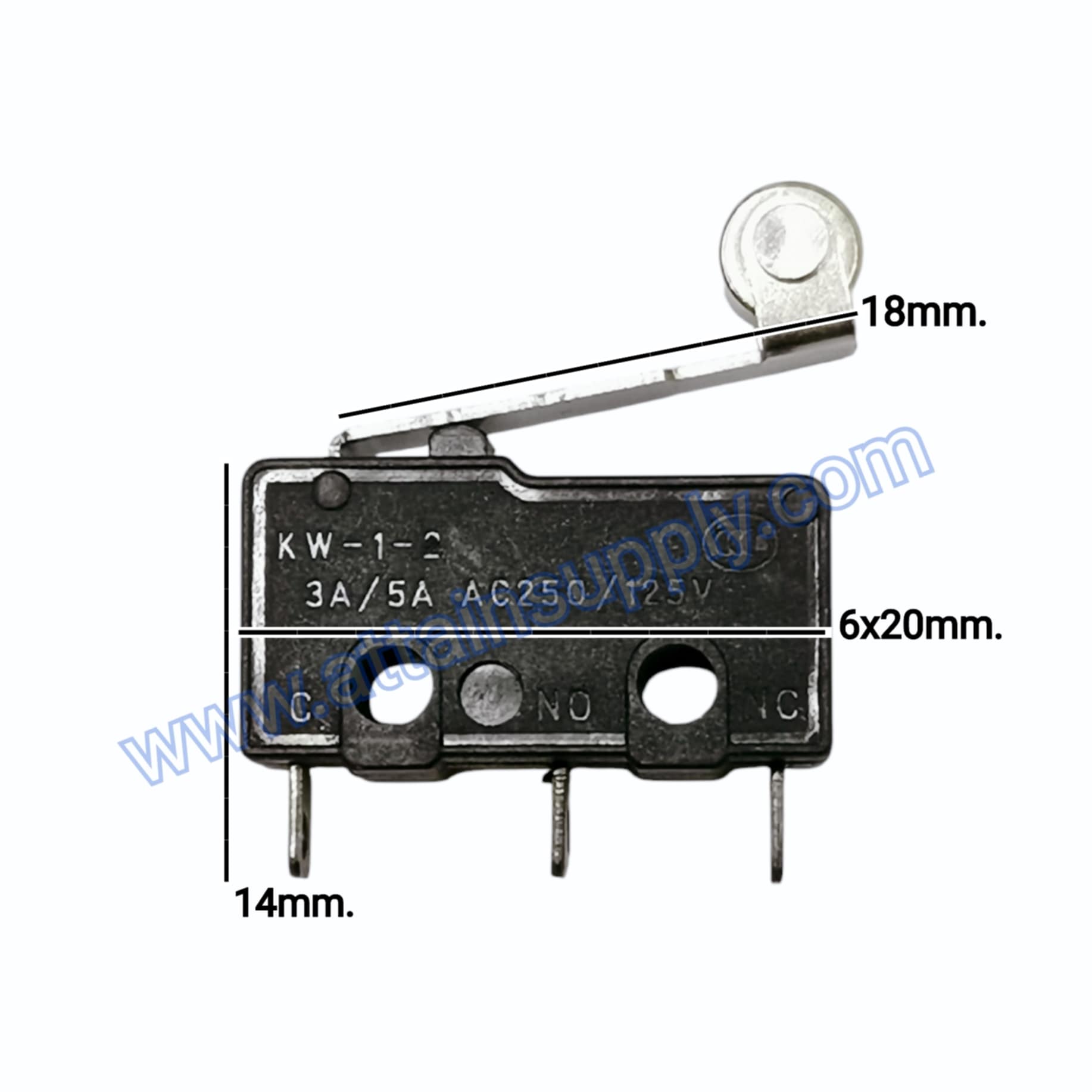 ไมโครสวิทช์-รุ่นเล็ก/3ขา แกนสั้น-มีล้อ