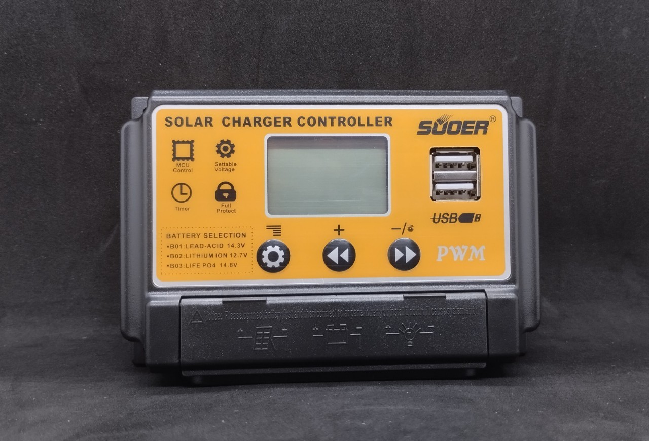 โซล่าชาร์จเจอร์ PWM 30A 12V/24V Suoer รุ่น ST-S1230