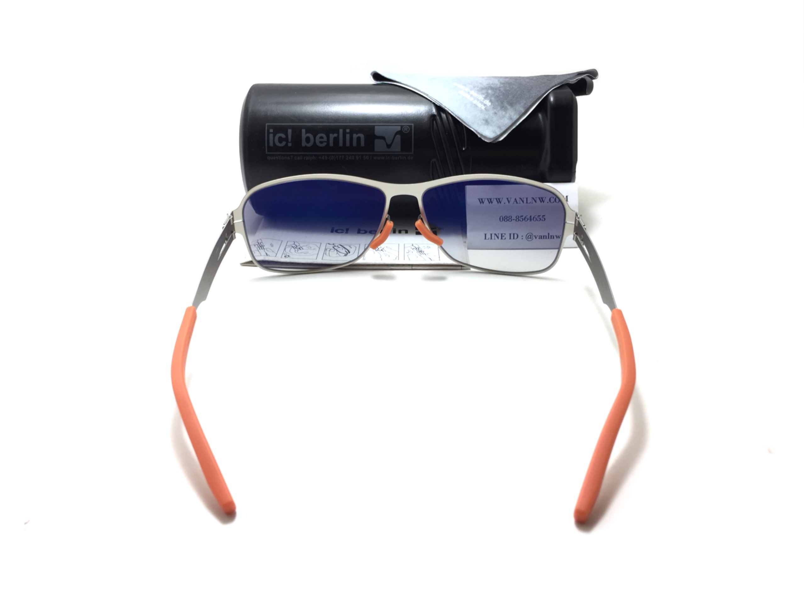 แว่นกันแดด ic berlin model maja peral 62-15 <เงิน>