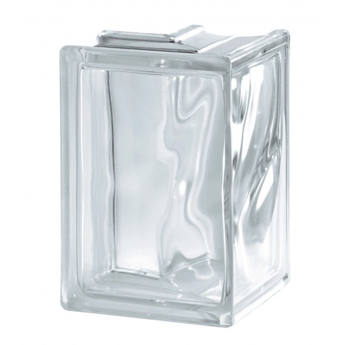 I-018/08 บล็อกแก้วใส แก้วเมฆา เข้ามุม 90 องศา 132x190x80 มม. ช้างแก้ว