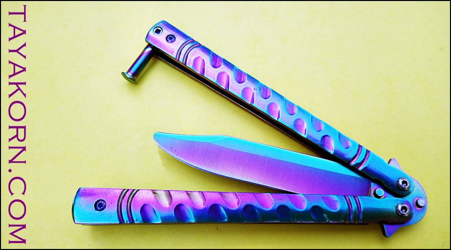 มีดซ้อมควง บาลีซองเรนโบว์ธันเดอร์2 Rainbow Thunder2 Balisong Trainer Knife
