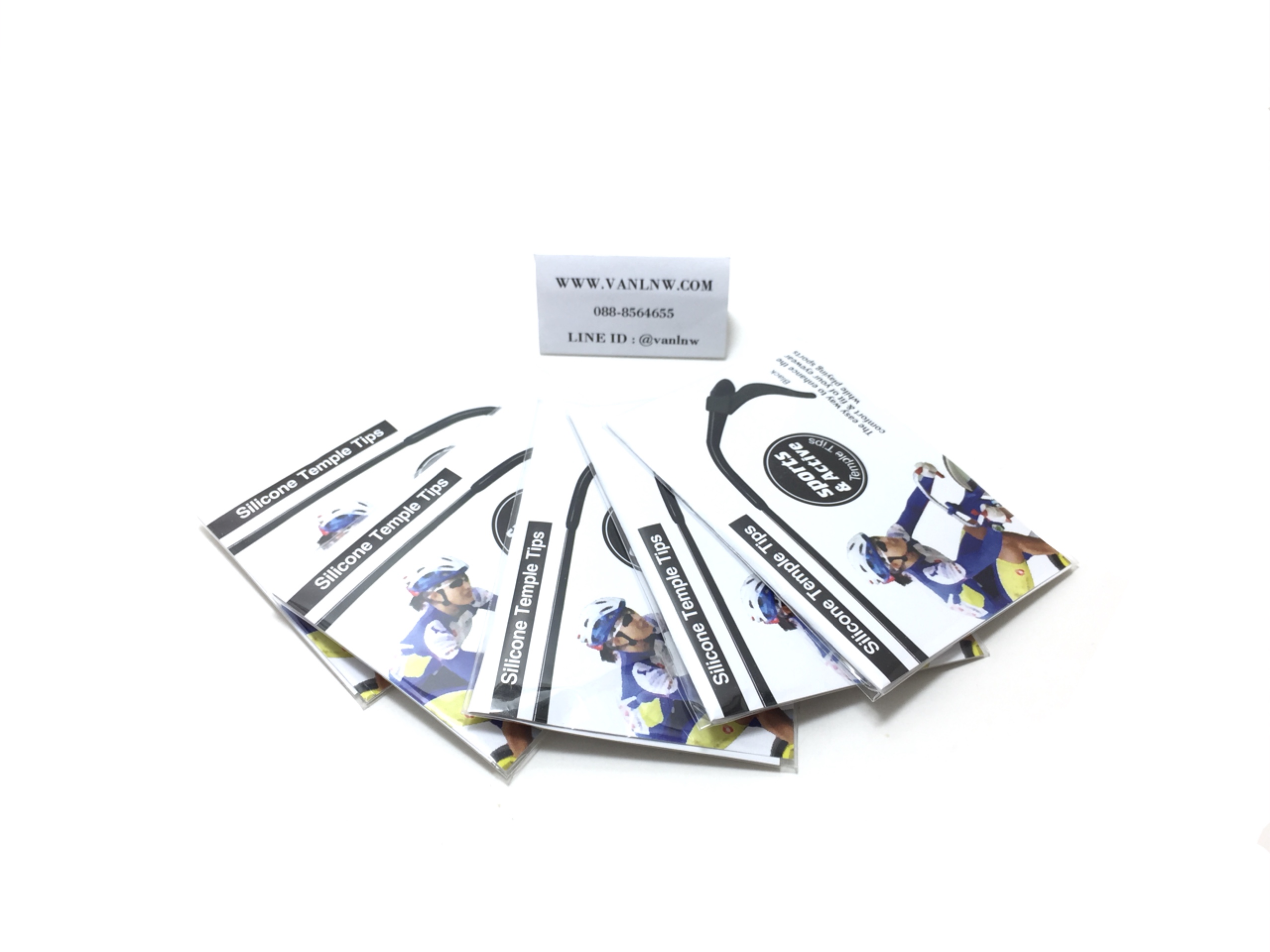 ซิลิโคนขาแว่นเกี่ยวหูกันลื่น Silicone Temple Tips <ดำ>