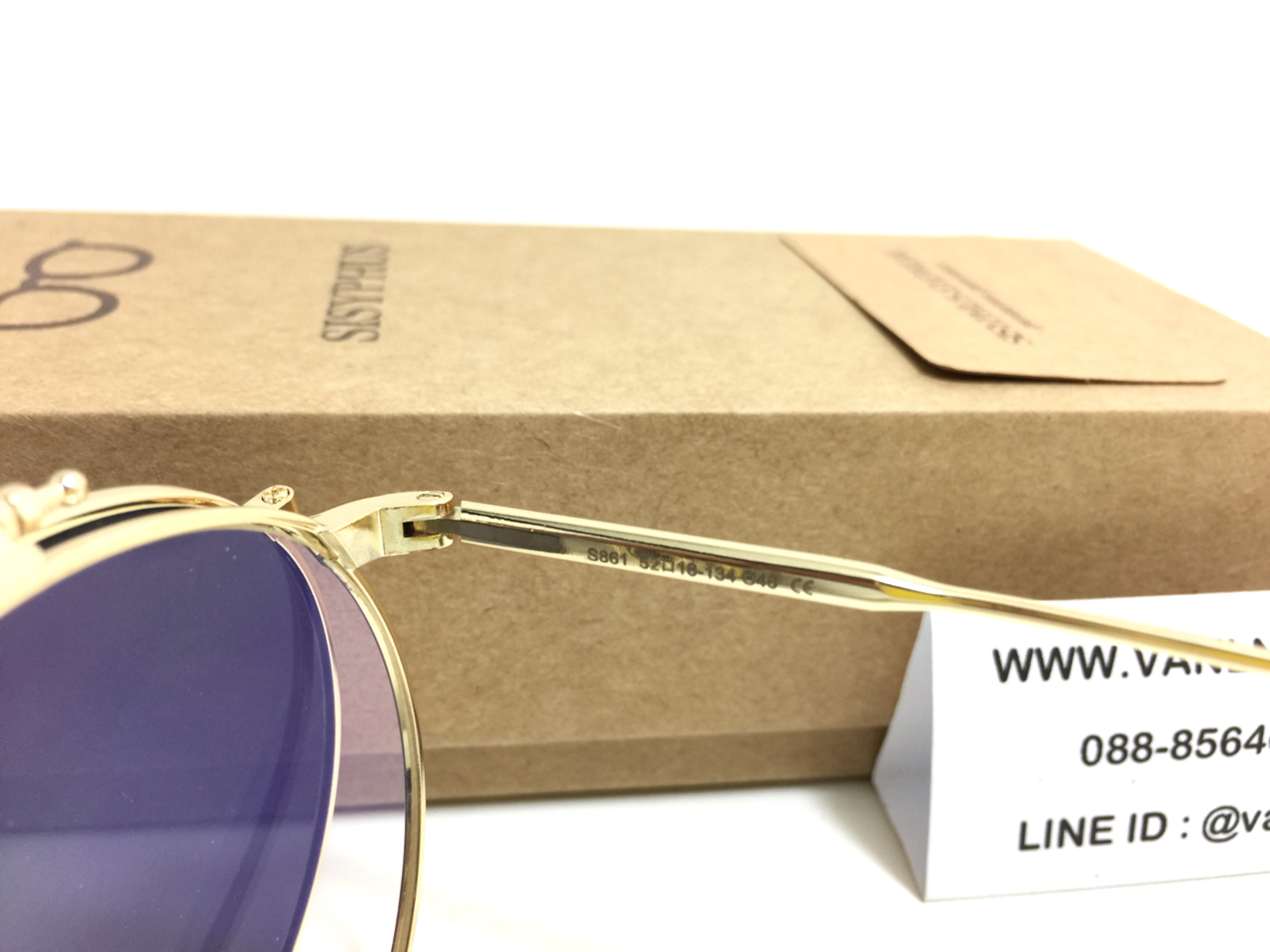 แว่นกันแดดวินเทจ Sisyphus Eyewear Clip-on รุ่น S861 <ทอง>