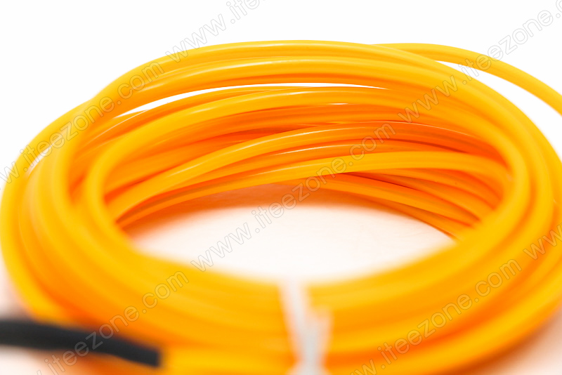 EL Wire 5 เมตร + รางถ่าน AA 2 ก้อน / สีเหลือง