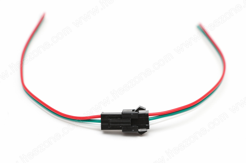 สายไฟ RGB 3 pin ไฟวิ่งดิจิตอล IC หัวคลิปล็อค 15 cm (คู่ตัวผู้-ตัวเมีย)