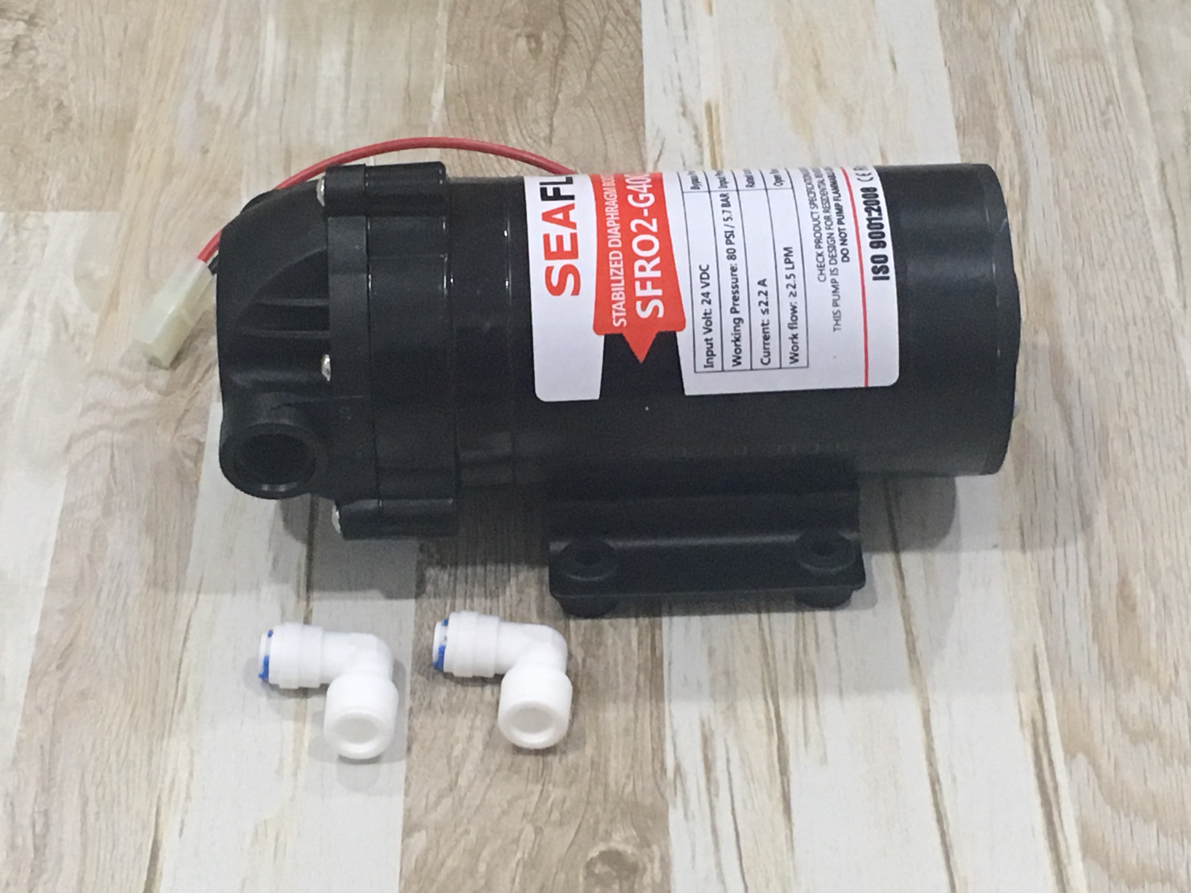 ปั๊มน้ำ ปั๊มอัดเมมเบรน เครื่องกรองน้ำ เครื่องพ่นหมอก SEAFLO RO Pump DC24V 150PSI 400G ( 10 บาร์ )