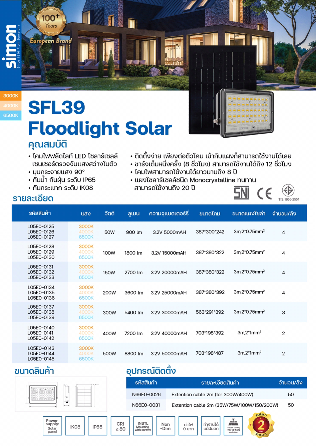 SFL39 Solar Eq 500W