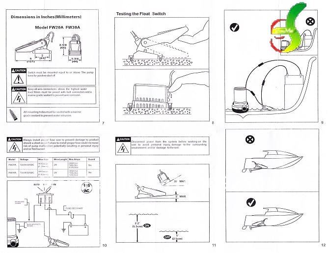 11-Float switch-B สวิทช์ลูกลอยไฟฟ้าอัตโนมัติ ควบคุมระดับน้ำ Float Switch 12V 24V 32V 20A
