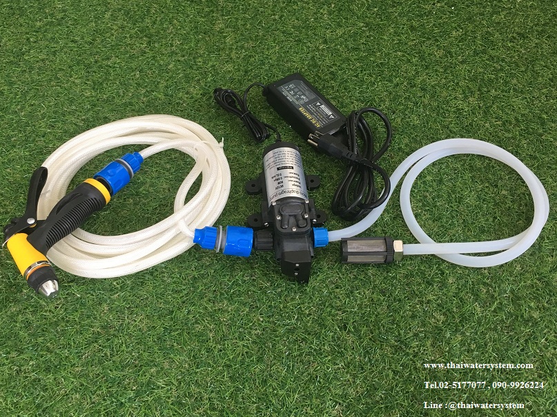 ชุดปั๊มล้างรถ DC12V 9 บาร์ + Adapter 12VDC 7A