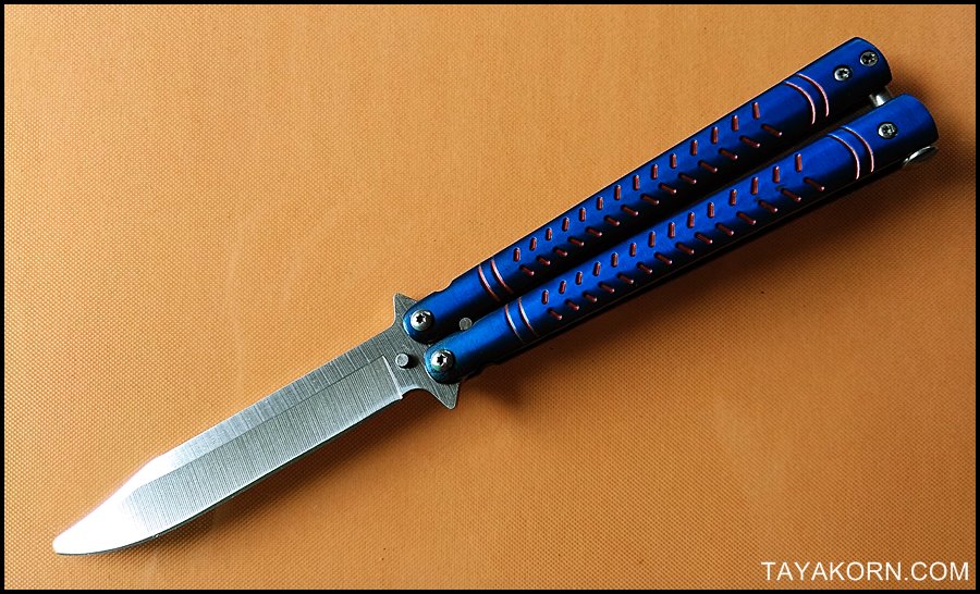 มีดซ้อมควง บาลีซองบลูมิชิลิน Blue Mishilin Balisong Trainer TKBS-BTZ1TR