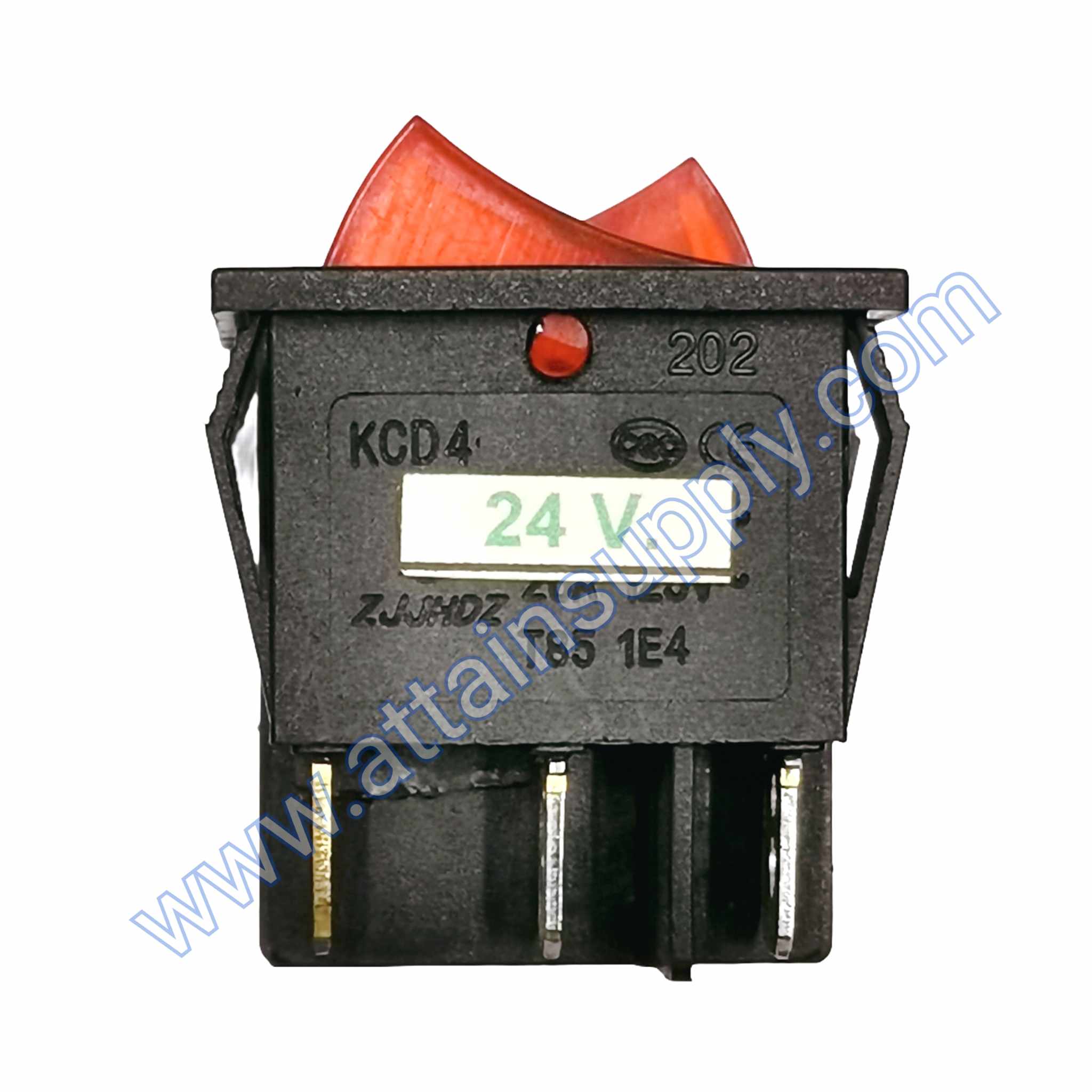 สวิทช์ IOแบบคู่-เหลี่ยมใหญ่ 24V./6ขา มีไฟ-สีแดง+แดง