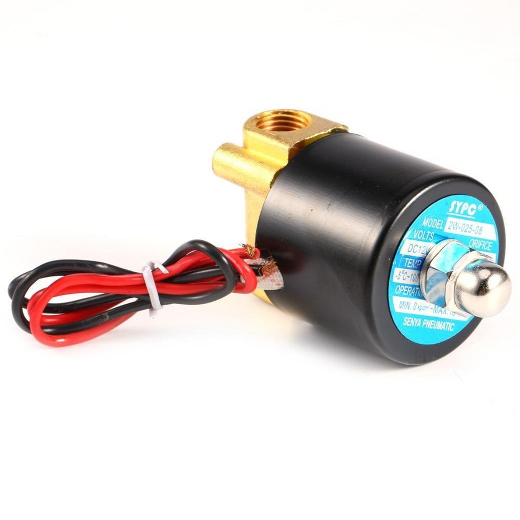 07-2W-02-1-12VDC-SY โซลินอยด์วาล์ว วาล์วไฟฟ้า วาวล์น้ำ วาล์วลม ทองเหลือง N/C 12V DC 1/4"