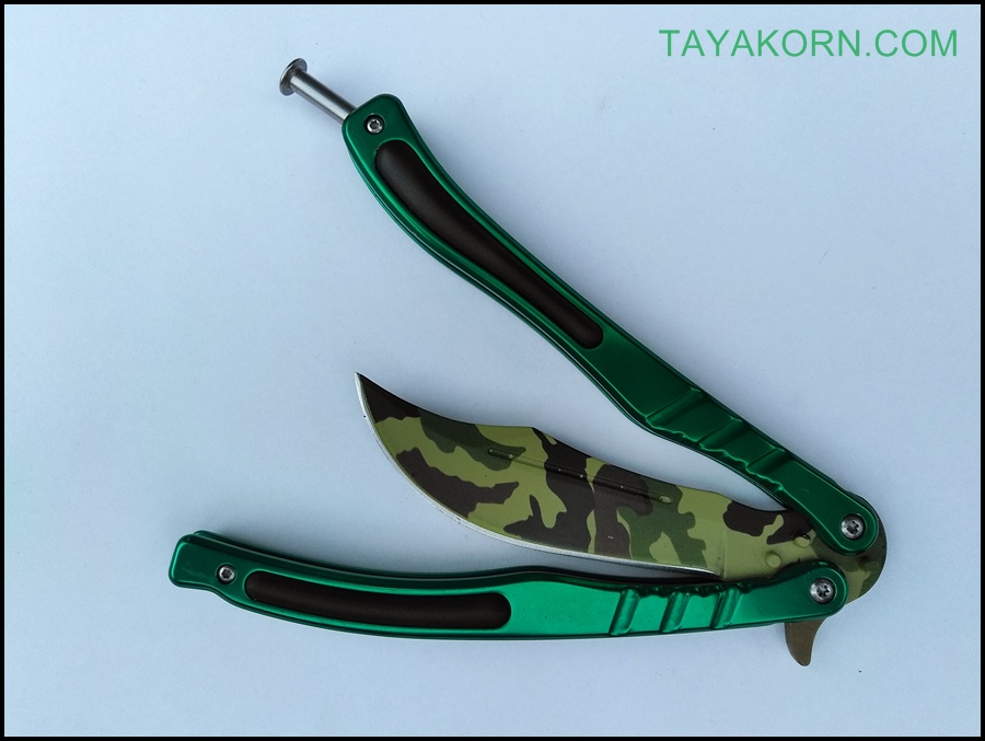 มีดควง ซีเอสโก กรีนคาโม่ ZS GO GREEN CAMO Balisong Knife TKBS-ZS8