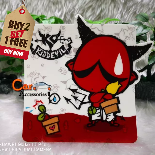 สติคเกอร์สูญญากาศ (ไม่มีกาว) ติดป้ายภาษีรถยนต์ Kid Devil