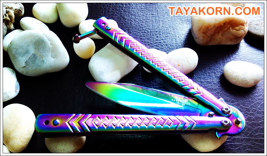 มีดซ้อมควง บาลีซองเรนโบว์ไดมอนด์เทรนเนอร์ Rainbow Diamond Balisong Trainer