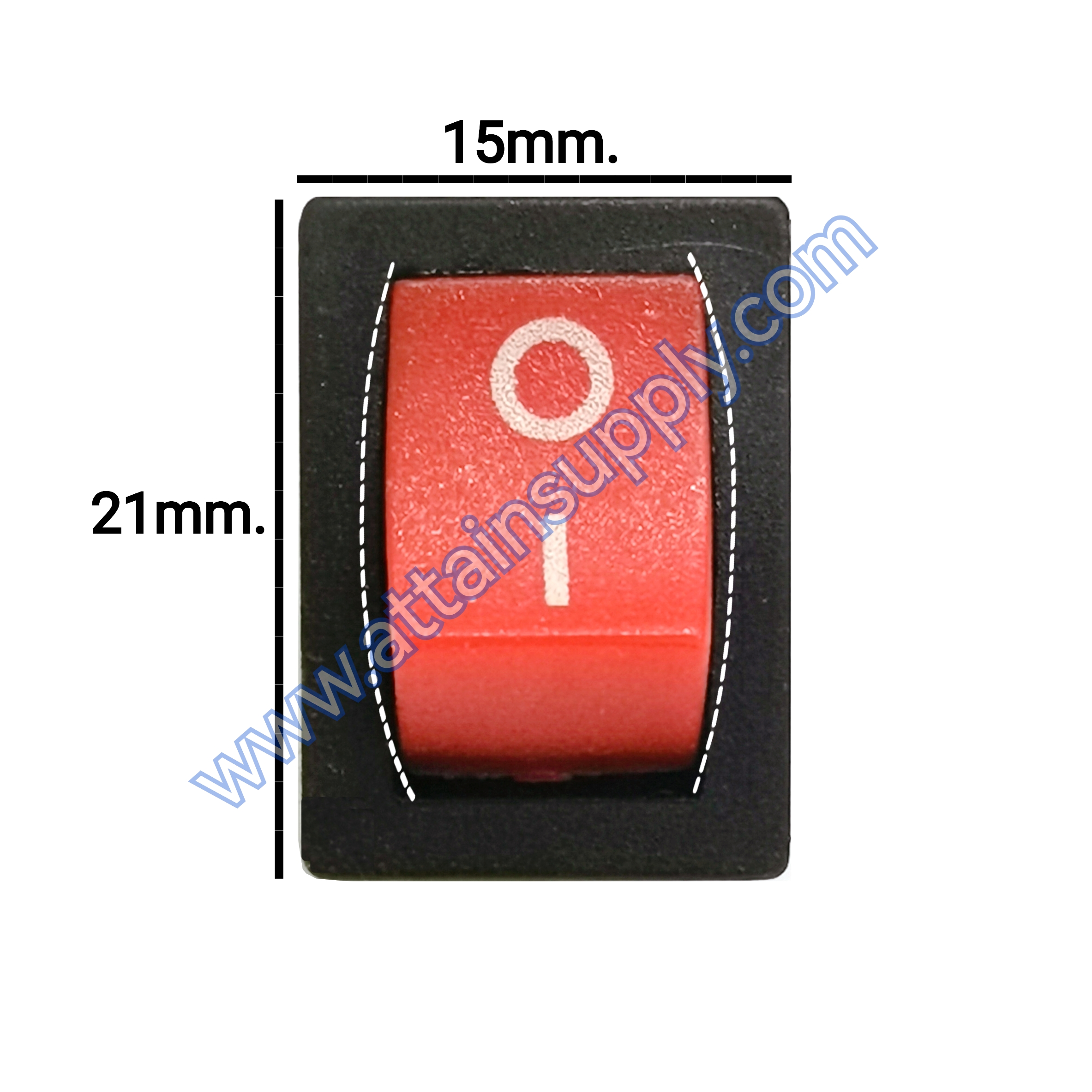 สวิทช์ IOเหลี่ยมเล็ก-หน้ามน 2ขา/ไม่มีไฟ-สีแดง