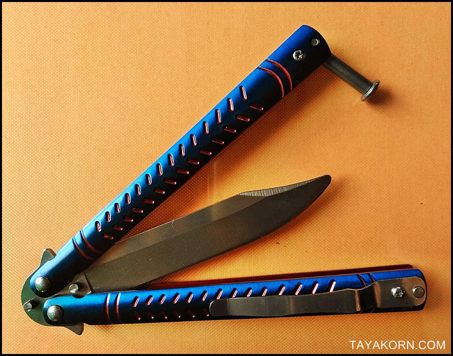 มีดซ้อมควง บาลีซองบลูมิชิลิน Blue Mishilin Balisong Trainer TKBS-BTZ1TR