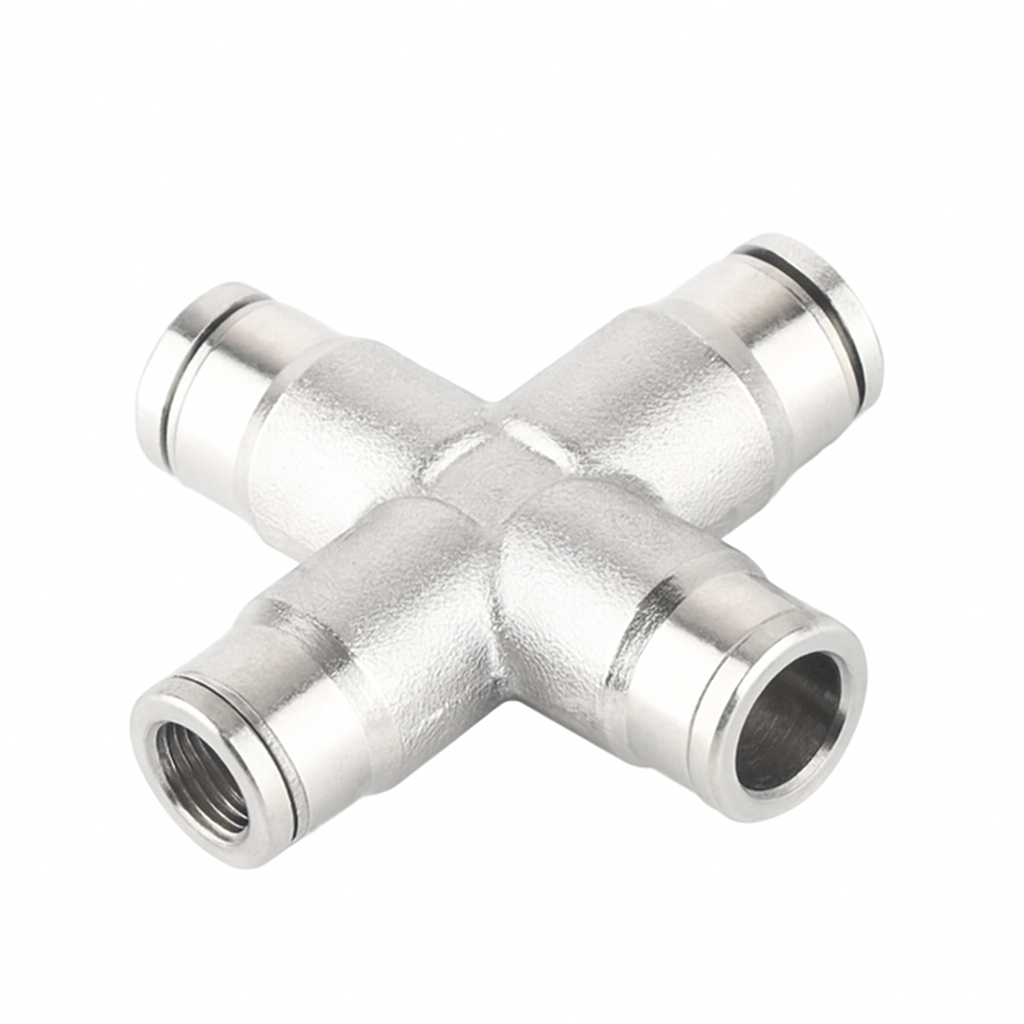 ข้อต่อสวมเร็วแรงดันสูง 4 ทาง 1/8 นิ้ว เกลียวใน