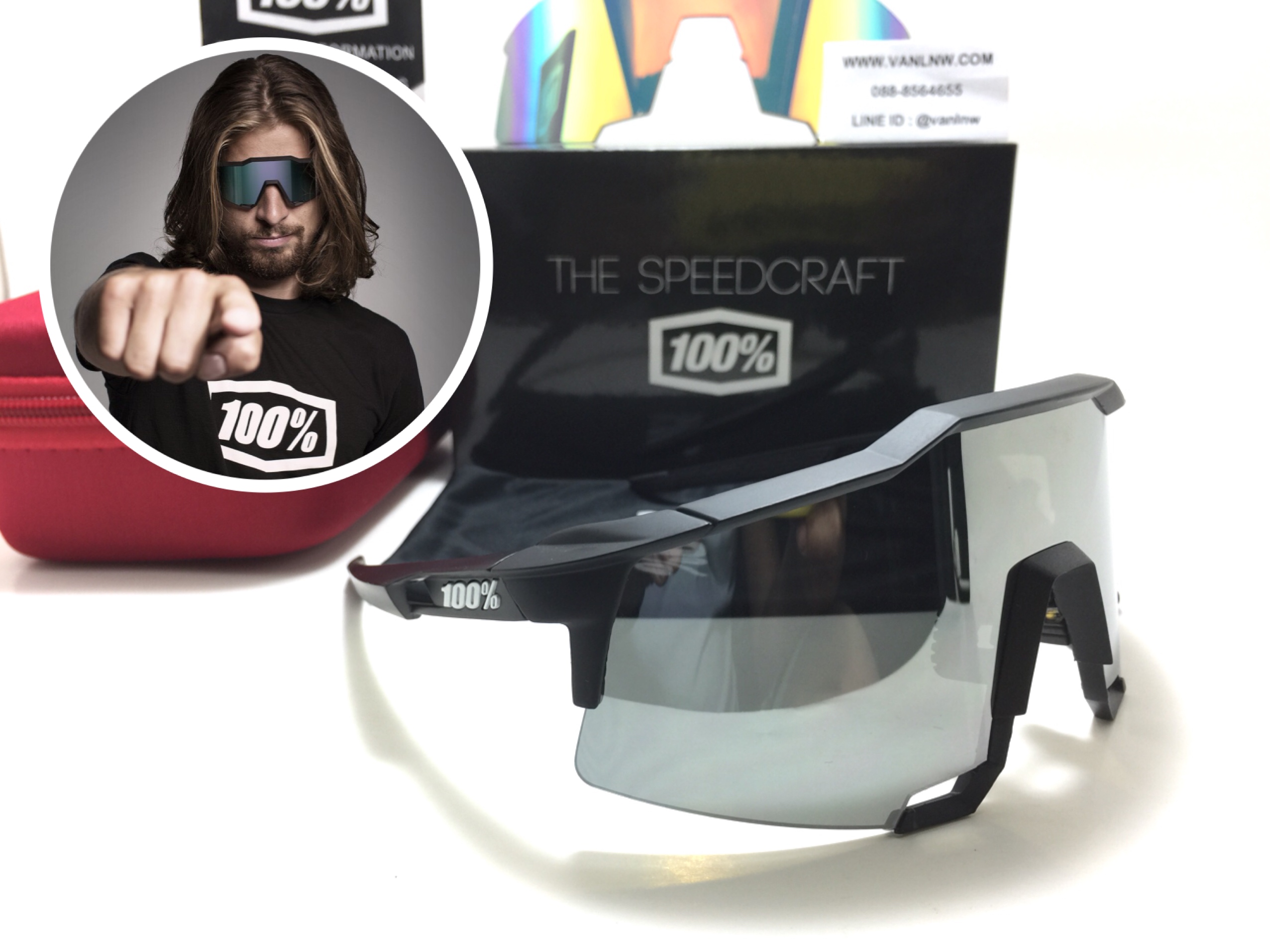 แว่นตาปั่นจักรยาน 100% Speedcraft Flat Gunmetal <Smoke short lens>