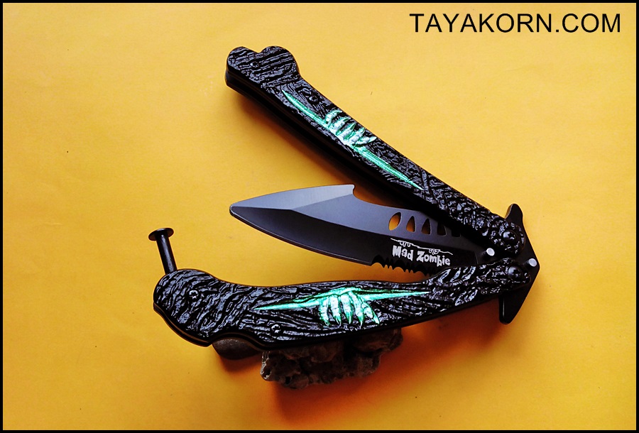 มีดซ้อมควง เดอะโครว์อีกาดำ The Crow Balisong Trainer Knife