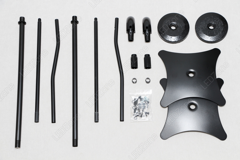 ขาตั้งลำโพงเซอร์ราวด์สีดำ ฐาน 4 แฉก ปรับระดับความสูงได้