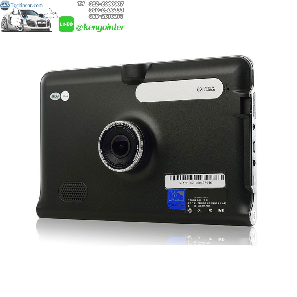 GPSนำทาง รุ่นGT888 16GB+AV-IN + กล้อง ระบบ Android CPU 2core 1.5Ghz 512DDRram 16GB memory + AV-IN