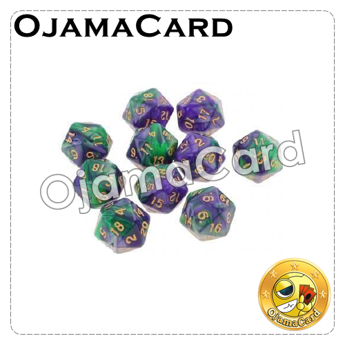 20MM 20 Sided Dice Block — Opaque : Green Blue「1 Dice」