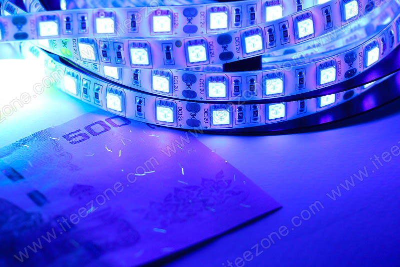 LED Strip เส้น ม้วน 5 เมตร Black light UV (กันน้ำ IP65)