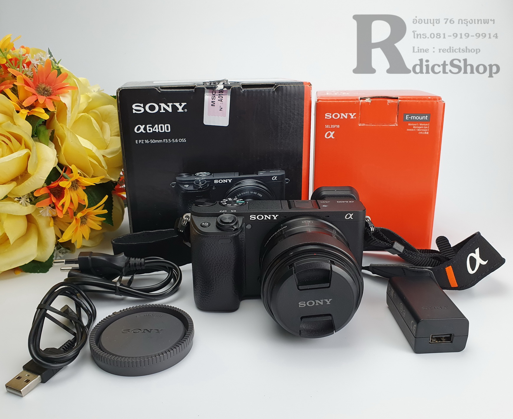 กล้อง Sony Alpha a6400 / E35 f/1.8 ตัวกล้องประกันศูนย์