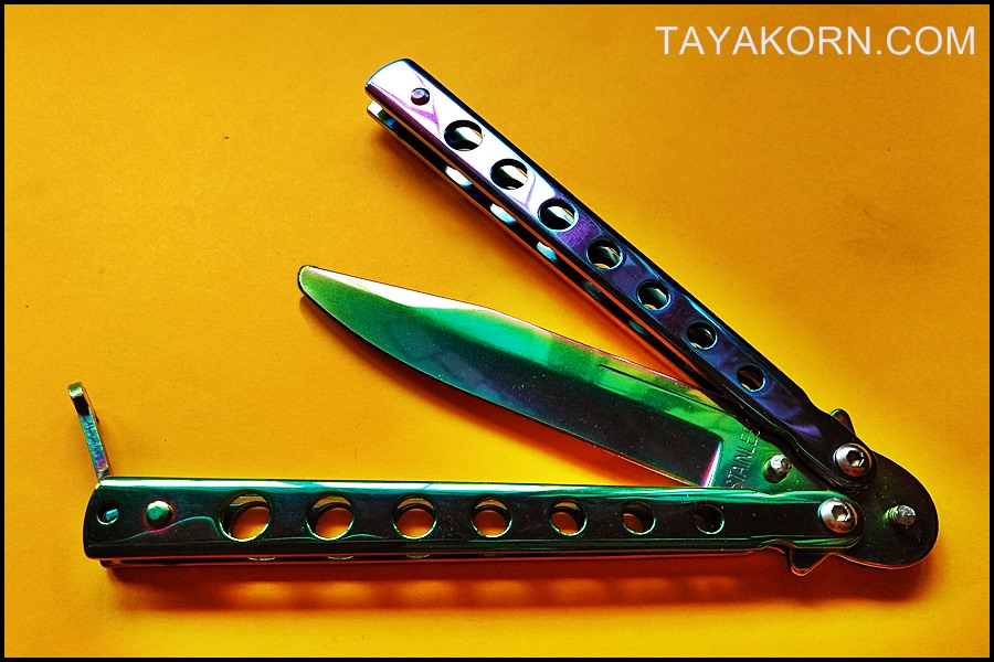 มีดซ้อมควง บาลิซองเรนโบว์3 Balisong Rainbow3 Trainer TKBS-RB03TR