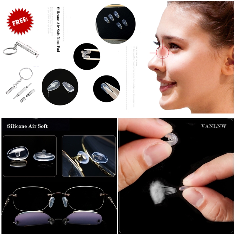 แป้นจมูกแว่นตา Silicone Air Soft Nose Pad แป้นจมูกซิลิโคน มีรูระบายอากาศ ช่วยลดการกดทับบริเวณดั้งจมูก นิ่มใส่สบาย (แบบไขน็อต)