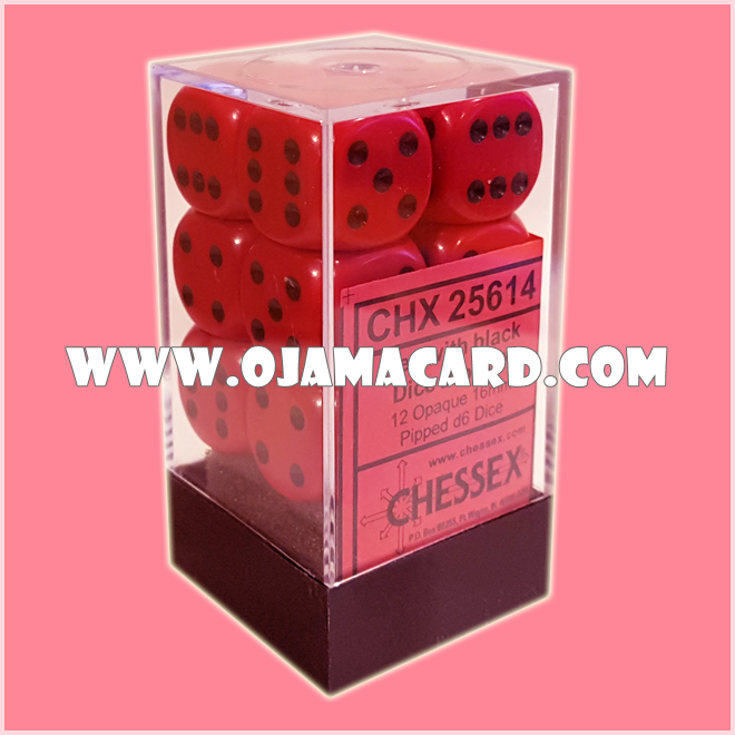 Chessex 16MM D6 Dice Block — Opaque : Red / Black「1 Dice」