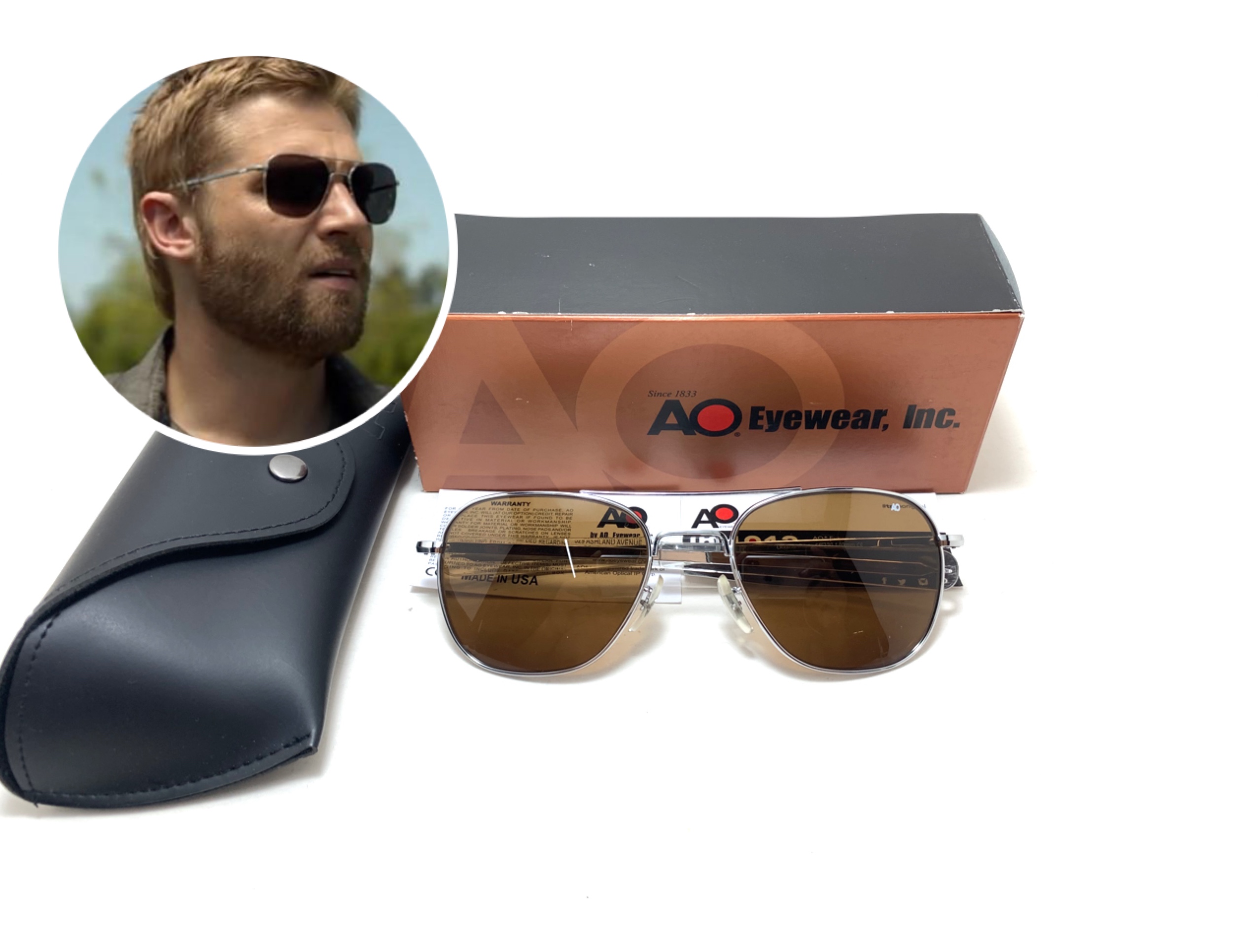แว่นกันแดด Ao Original Pilot Made in USA (ชา-เงินเงา) ของแท้ 100%