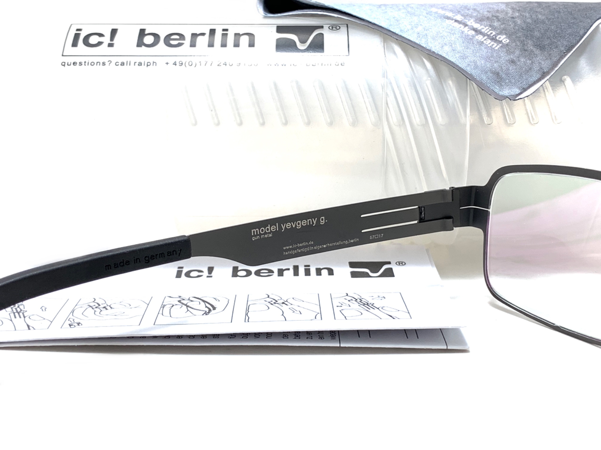 แว่นสายตา ic berlin model yevgeny g. gun metal 57-17 <กันเมทัล>
