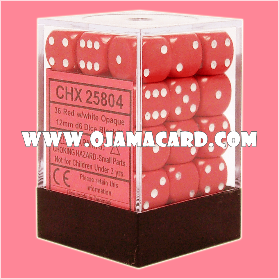 Chessex 12MM D6 Dice Block — Opaque : Red / White「1 Dice」