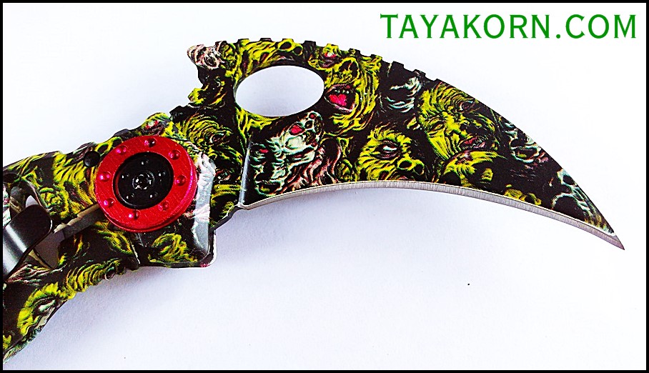 มีดคารัมบิตทีเร็กซ์ไดนาซอร์ T-Rex Dinosaur Karambit Knife