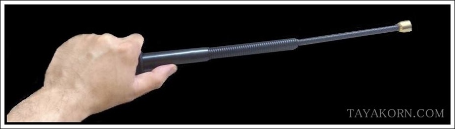 ดิ้วสปริงดำ 3 ท่อน ( Black Spring Fight Baton) ขนาดยาว 18.50 นิ้ว