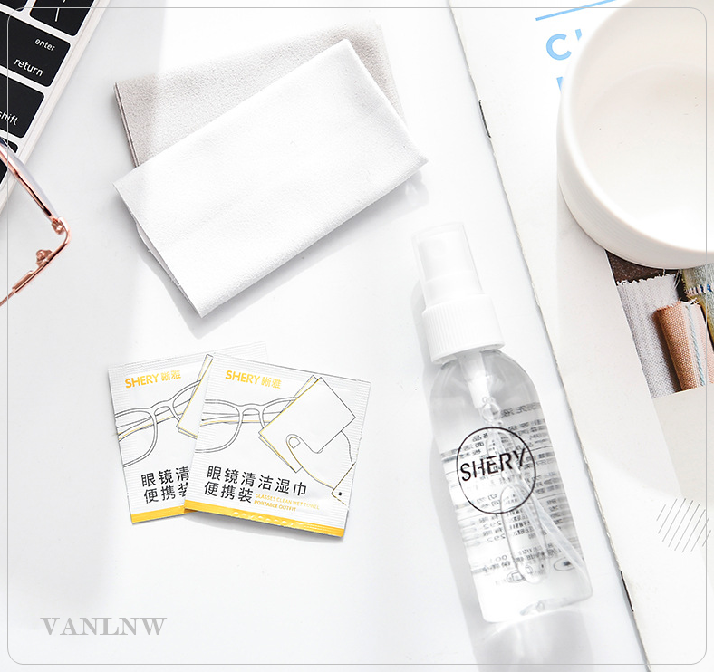 น้ำยาเช็ดแว่นตา GLASSES CLEAN COMBINATION น้ำยาล้างแว่นตาประสิทธิภาพสูง ขจัดคราบมันและฝุ่นละลองหมดจดล้ำลึก