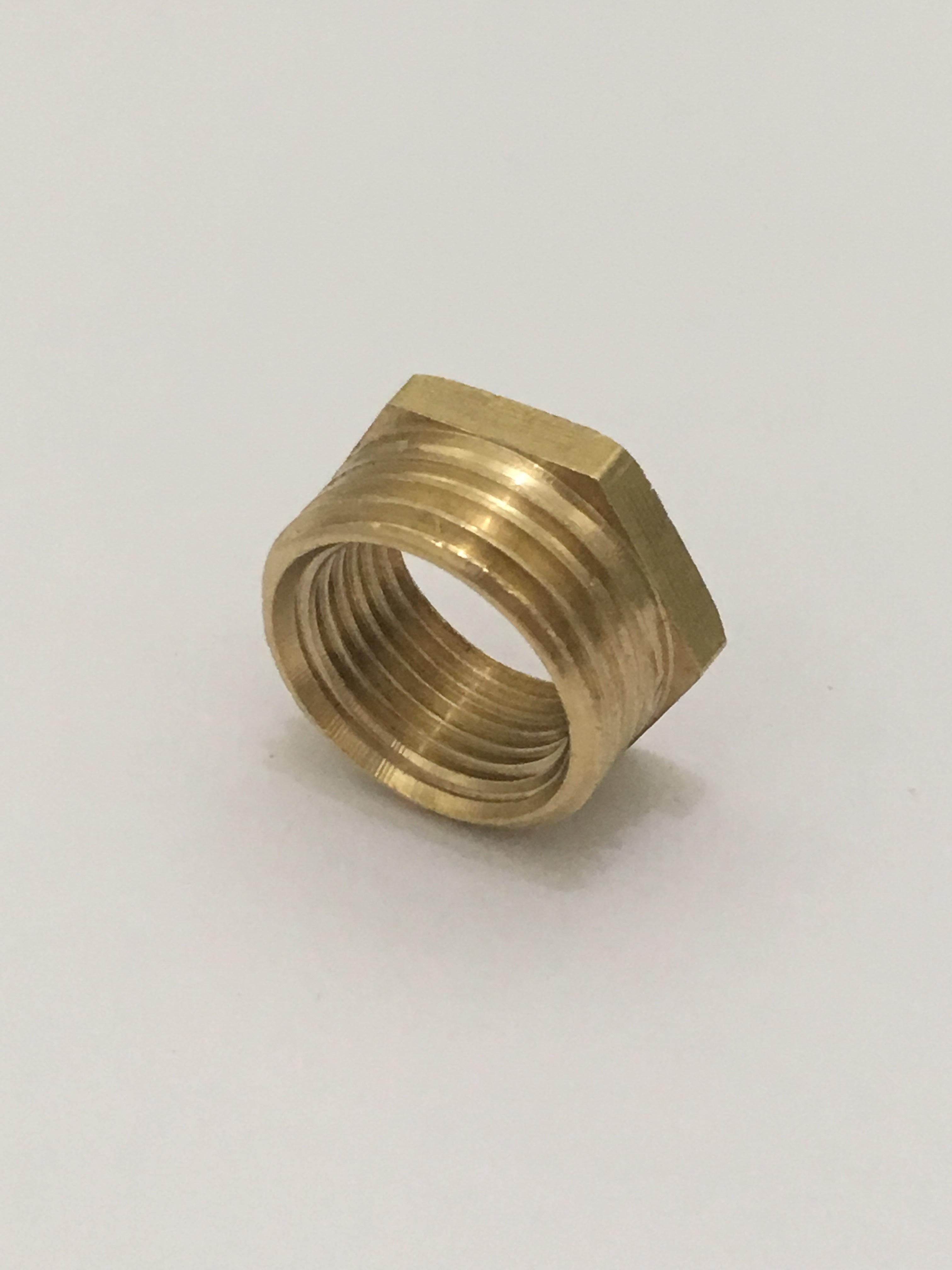 01-BSR03-04 ข้อลดเหลี่ยมทองเหลือง 3/8" x 1/2"