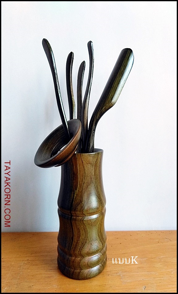 อุปกรณ์ชงชาจีนไม้แท้ (สีเขียว) อุปกรณ์ 5 ชิ้น Green Chinese TeaTools TKTT-882