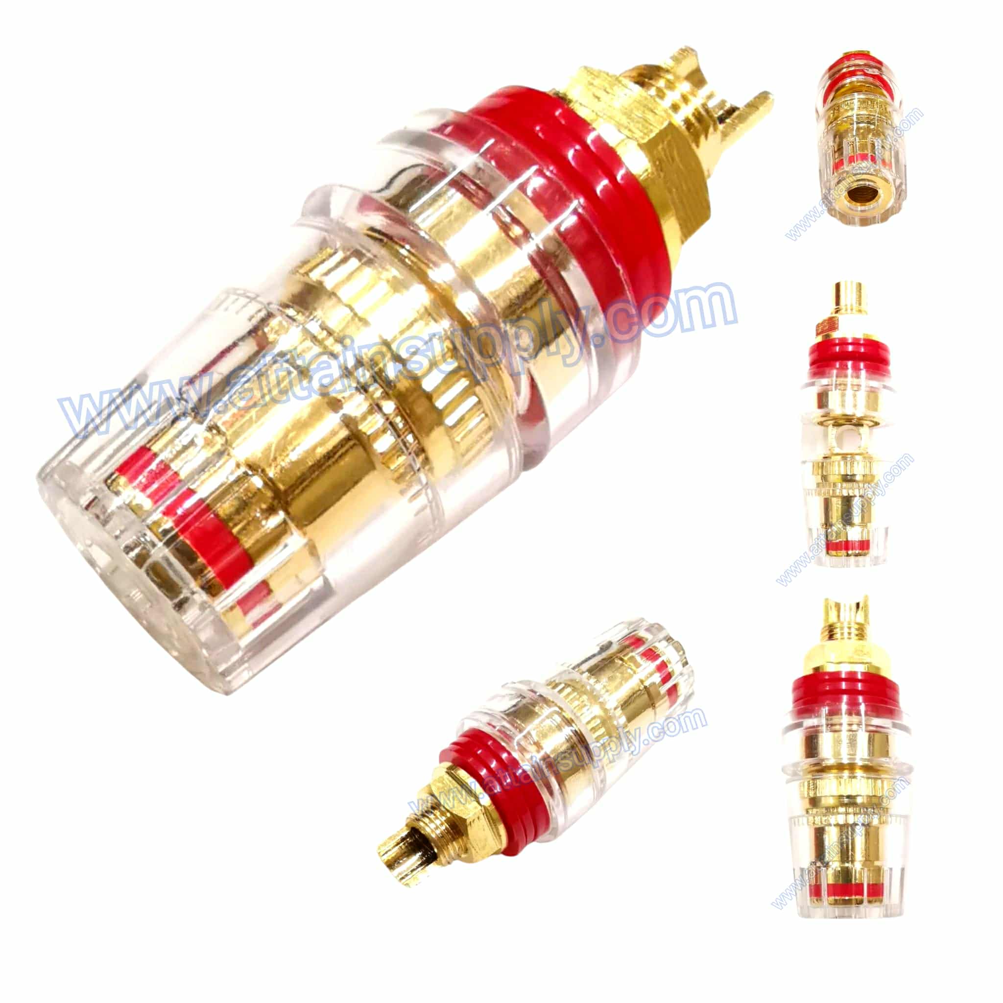BIDINGPOST GOLD PLASTIC-B/RED