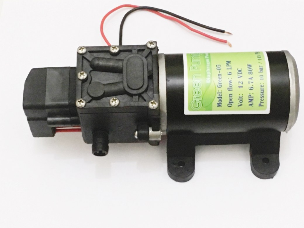 ปั๊มน้ำ ปั๊มพ่นยา DC12V รุ่น GREEN-05 แรงดัน 10 บาร์ แบบเสียบสาย 3/8"